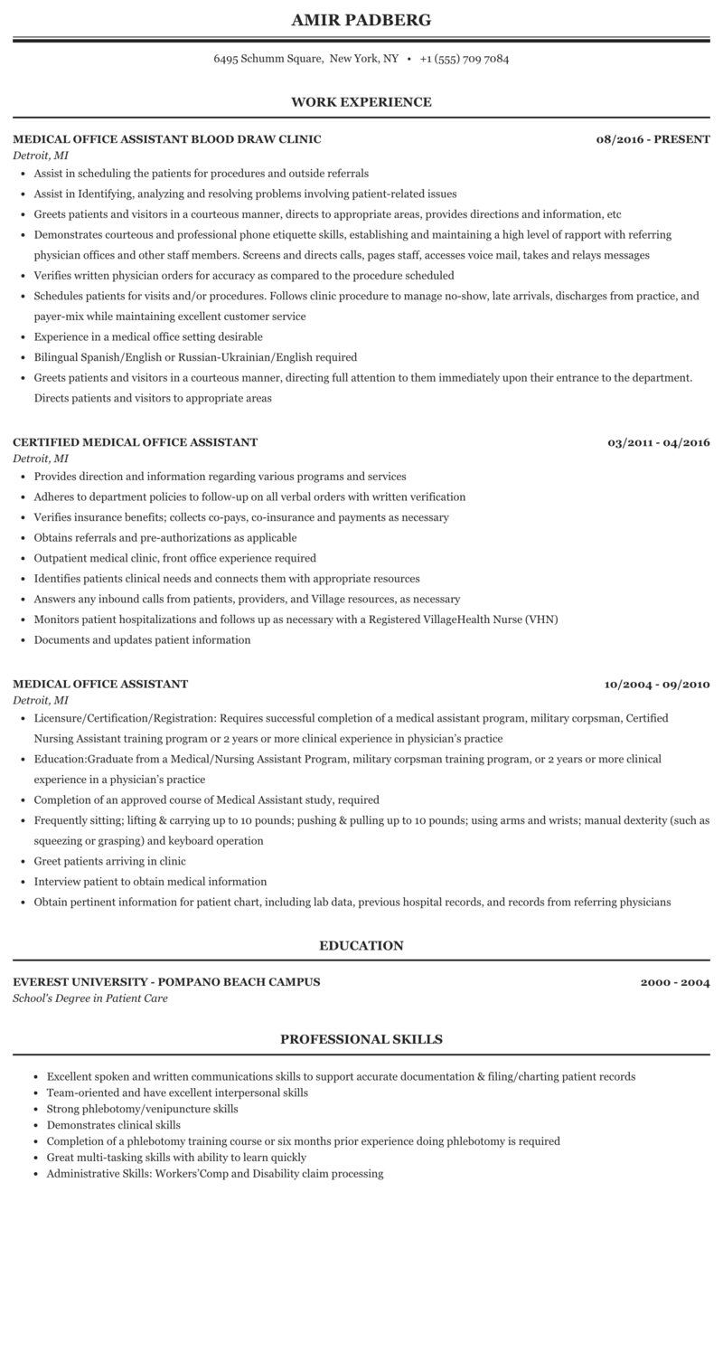 Medical Office Assistant Resume Sample Medical Office Assistant Resume Sample
